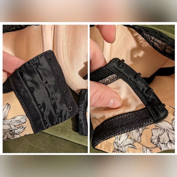 Cacique Lane Bryant Bra 42G lightly lined French Balconette floral - Picture 8 of 12